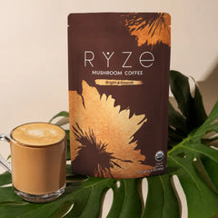RYZE Mushroom Coffee — Organic Instant Coffee with Cordyceps & Reishi, 30 Servings